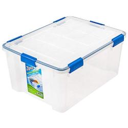 Ziploc Weathertight Storage Box, 60-Quart, 11 1/5&quotH x 17 4/5&quotW x 23 3/5&quotD, Clear