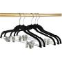 8pcs Velvet Clothes Hangers Premium Non-Slip Clothes Hangers with Clips for Dress Jackets Coats Clothes Pants