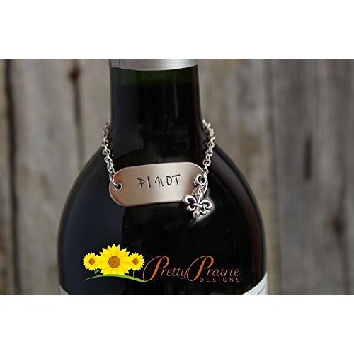 Wine Bottle Hanger - Hand Stamped Wine Tag - Personalized Custom Tags for any Wine Enthusiast - Red Wine Lover - Pinot Wine Gift - Custom Handmade Present
