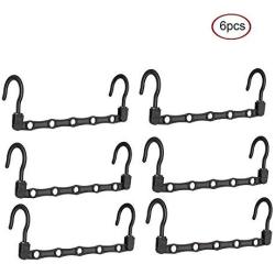 HHXD 6Pcs Clothes Hanger Organizer,Rotatable Double Hook Storage Coat Hangers Fashion/Black / 6pcs