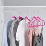 HOUSE DAY Velvet Hangers Non-Slip Velvet Hanger 50 Pack-Clothes Hangers Velvet Space Saving Clothes Hangers Non Slip Hangers for Coats, Suit,Hot Pink HOUSE DAY Velvet Hangers Non-Slip Velvet Hanger 50 Pack-Clothes Hangers Velvet Space Saving Clothes Hangers Non Slip Hangers for Coats, Suit,Hot Pink