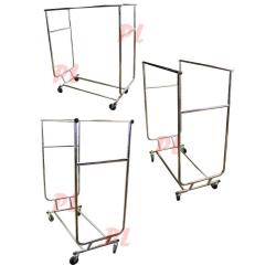 Proline Amazon Double Parrallel Bar Adjustable Clothes Rack Hanger Retail w/Swivel Wheels