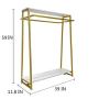 Modern Double Row Clothing Rack Metal Hanging Garment Rack with Wood Board Floor-Standing Hangers Clothes Shelves Heavy Duty Clothes Display Rack