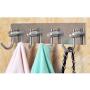 Csdyx Stainless Steel Coat Hook Stainless Steel Coat Seamless Hook Hook Bathroom Hook Door Clothes Single Hook Wall Hanger G-10.24 (Size : 4 Hook)