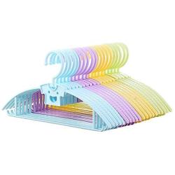 Iddefee Clothes Hanger Pack of 20 Solid Color Plastic Hangers for Kids Space Saving Closet Organizer Shelf Pants Hangers (Color : Random, Size : 29.5cm)