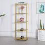 Modern Gold Garment Clothes Display Racks Retail Display Clothing Rack Wrought Iron Single Rod Floor-Standing Hangers Clothes Shelves Made of Sturdy Iron with Spacious Storage Space