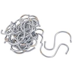 uxcell Stainless Steel S Shaped Pot Pan Clothes Storage Hanger Hook 30 Pcs Silver Tone