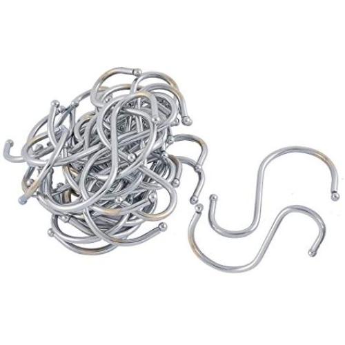 uxcell Stainless Steel S Shaped Pot Pan Clothes Storage Hanger Hook 30 Pcs Silver Tone
