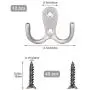 18 Pcs Double Prong Robe Hook Retro Cloth Hanger with 40 Pieces Screws, Heavy Duty Wall Mount Coat Hook, Door & Wall Robe Dress Hat Clothes Garment Hangers Towel Rack in Matte Nickel,Silver 18 Pcs Double Prong Robe Hook Retro Cloth Hanger with 40 Pieces Screws, Heavy Duty Wall Mount Coat Hook, Door & Wall Robe Dress Hat Clothes Garment Hangers Towel Rack in Matte Nickel,Silver