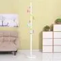 MEIDUO Kids Standing Coat Rack Entryway Coat Tree Coat Rack Stand Hanger Hat Holder Solid Wood Base Jacket,Hat,Clothes,Scarves,Handbags,Umbrella (Color : White)