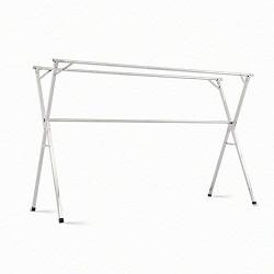 LiuJianQin Drying rack? ZXQZ Clothes Rack/Folding / Telescopic Double Pole/Stainless Steel Clothes Hanger/Outdoor Balcony X-type Clothes Hanger Clothes hanger? (Size : 2.4m)