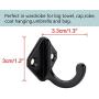 uxcell Kitchen Cabinet Wall Door Clothes Hat Bag Hanger Storage Hook Holder 5pcs Black