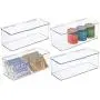 mDesign Stackable Plastic Kitchen Pantry Cabinet/Refrigerator Food Storage Container Bin Boxes with Lid - Organizer for Packets, Snacks, Produce, Pasta - BPA Free - Holds 4.7 Quarts, 4 Pack - Clear mDesign Stackable Plastic Kitchen Pantry Cabinet/Refrigerator Food Storage Container Bin Boxes with Lid - Organizer for Packets, Snacks, Produce, Pasta - BPA Free - Holds 4.7 Quarts, 4 Pack - Clear
