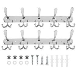 Dosens Wall Mount Coat Hook Chrome Finish Coat Robe Hat Clothes Hanger Towel Rack 2 Pack