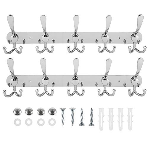 Dosens Wall Mount Coat Hook Chrome Finish Coat Robe Hat Clothes Hanger Towel Rack 2 Pack