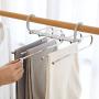 HJYPYJ Magic Hanger,Multifunction Adjustable Magical Hangers,Stainless Steel + Pp + PVC Multi-Layer Storage Trouser Hangers,Space-Saving Organizer Hangers,2Pcs 4Pcs Durable/Gray / 4 pcs