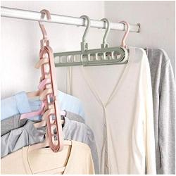 10pcs Random Color Multi-Port Support Circle Clothes Hanger Clothes Drying Rack Multifunction Plastic Scarf Clothes Hangers Hangers Storage Racks