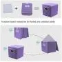uxcell Collapsible Fabric Storage Bins Cubes Baskets Containers with Dual Plastic Handles, Foldable Fabric Drawer Organizer Storage Boxes with Lid for Home Closet Bedroom Purple uxcell Collapsible Fabric Storage Bins Cubes Baskets Containers with Dual Plastic Handles, Foldable Fabric Drawer Organizer Storage Boxes with Lid for Home Closet Bedroom Purple