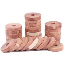 E-Road Cedar Rings,Cedarwooden Blocks for Hangers,Clothes Protector Storage Accessories,Set of 30