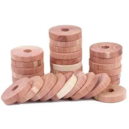 E-Road Cedar Rings,Cedarwooden Blocks for Hangers,Clothes Protector Storage Accessories,Set of 30