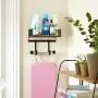 SRIWATANA Ironing Board Hanger Wall Mount, Iron & Ironing Board Holder with Wooden Base SRIWATANA Ironing Board Hanger Wall Mount, Iron & Ironing Board Holder with Wooden Base