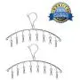 CenYouful Stainless Steel Laundry Drying Rack Windproof Clothes Hanger with 8 Clips for Drying Socks,Drying Towels, Cloth Diapers, Bras, Baby Clothes,Underwear,Hat, Socks Gloves (Set of 2)