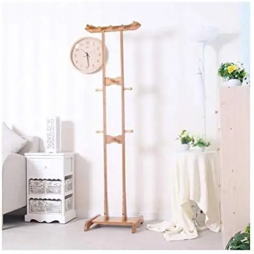 LLDDP Coat Hooks Wall Coat Racks European Coat Rack Creative Bamboo Clothes Rack Simple Modern Hanger Living Room Multi-Function Floor Hanger Hall Tree Free Standing Garment Racks