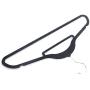 100pcs 450.524.5 Plastic Flocking Clothes Hangers with Rail Black