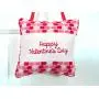 Happy Valentines Day Door Hanger Pillow Polka Dots Red Pink Coral Repurposed Decorative