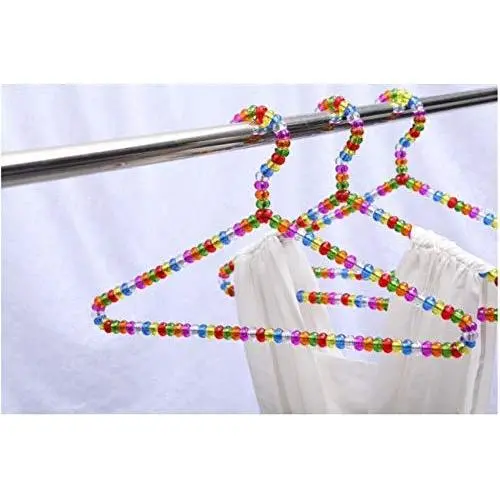 10pcs Plastic Pearl Clothes Hangers Fashion Colorful Clips Hanger Home Accessories