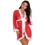 Crotchless Lingerie, Shybuy Women Lingerie Halter Christmas Lace Babydoll Mesh Nightwear V Neck Teddy