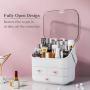Haturi Makeup Organizer Box, Cosmetics Storage Display Holder with Drawers, Portable Handle, Fully Open Waterproof Dustproof Lid, Great for Bathroom, Dresser, Countertop Haturi Makeup Organizer Box, Cosmetics Storage Display Holder with Drawers, Portable Handle, Fully Open Waterproof Dustproof Lid, Great for Bathroom, Dresser, Countertop