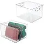 mDesign Plastic Home Storage Basket Bin with Handles for Organizing Closets, Shelves and Cabinets in Bedrooms, Bathrooms, Entryways and Hallways - Store Sweaters, Purses - 8" High, 2 Pack - Clear mDesign Plastic Home Storage Basket Bin with Handles for Organizing Closets, Shelves and Cabinets in Bedrooms, Bathrooms, Entryways and Hallways - Store Sweaters, Purses - 8" High, 2 Pack - Clear