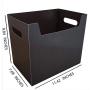 Portable File Folder Organizer, Magazine & Book Storage Boxes with Side Handles, Black