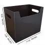 Portable File Folder Organizer, Magazine & Book Storage Boxes with Side Handles, Black Portable File Folder Organizer, Magazine & Book Storage Boxes with Side Handles, Black