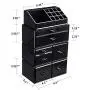 InnSweet Acrylic Cosmetic Organizer Beauty Storage Drawers, Large Makeup Storage Boxes Jewelry Display Cases with 7 Drawers, 4 Piece, Black InnSweet Acrylic Cosmetic Organizer Beauty Storage Drawers, Large Makeup Storage Boxes Jewelry Display Cases with 7 Drawers, 4 Piece, Black