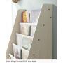 SEIRIONE Kids Book Rack, 4 Sling Bookshelf, 2 Storage Boxes and Toys Organizer Shelves, Beige