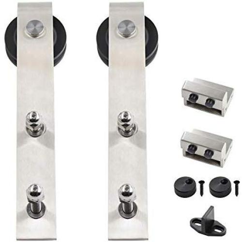 WINSOON 304 Stainless Steel Hanger for Sliding Bypass Barn Door Hardware Kit Silver (2 Pack Hangers) WINSOON 304 Stainless Steel Hanger for Sliding Bypass Barn Door Hardware Kit Silver (2 Pack Hangers)