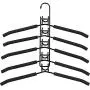 DDSKY 2-Pack 5 in 1 Anti-Slip EVA Metal Clothes Hanger Multi-Layered Clothing Hangers for Hanging Closet Storage Space Saving Organizer
