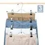 HOUSE DAY Skirt Hangers 4 Tier Skirt Hangers with Clips,3 Pack Space Saving Pants Hangers,Multi Slack Skirt Hanger Metal Trouser Clip Hangers for Slack,Trouser,Jeans,Towels HOUSE DAY Skirt Hangers 4 Tier Skirt Hangers with Clips,3 Pack Space Saving Pants Hangers,Multi Slack Skirt Hanger Metal Trouser Clip Hangers for Slack,Trouser,Jeans,Towels