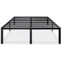 Olee Sleep 18 Inch Tall Heavy Duty Steel Slat/ Anti-slip Support/ Easy Assembly/ Mattress Foundation/ Maximum Storage/ Noise Free/ No Boxes Spring Needed, Black