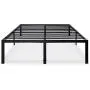 Olee Sleep 18 Inch Tall Heavy Duty Steel Slat/ Anti-slip Support/ Easy Assembly/ Mattress Foundation/ Maximum Storage/ Noise Free/ No Boxes Spring Needed, Black