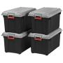 IRIS USA, Inc. SIA-760D 82 Quart Weathertight Storage Box, Store-It-All Utility Tote, Blak/Gray/Red