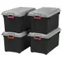 IRIS USA, Inc. SIA-760D 82 Quart Weathertight Storage Box, Store-It-All Utility Tote, Blak/Gray/Red