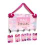 Teacher Classroom Hall Passes with Hanger, Pink Accents Kaleidoscope Theme