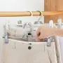 QKKstore Multifunction Anti Slip Clothes Hanger with Clips Hooks Pants Drying Rack Clothes Storage Holder Organizer 1Pc,6