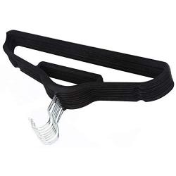 KYCPTNFJ Pack of 10 Non-Slip Thin 360 Degree Swivel Flocked Adult Clothes Hangers with Tie Bar