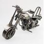 ESSEXX COLLECTION Vintage Handcrafted Iron Motorbike Model with Chainwheel as Collectible Art Sculpture for Motorcycle Lovers, Bronze Tone Metal (Medium Grey-Silver)