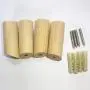 Curious Fish 6PCS 8CM Natural Solid Wooden Cylinder Column Wood Hook Wall Mounted Towel Clothes Hat Key Coat Bag Robe Scarf Hanger Bathroom Bedroom Kitchen Cupboard Living Room Hallway Minimalist