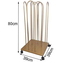 SYHmlxd Clothes Stand Clothes Tree Standard Wooden Hangers Clothes Tree Storage Stand Smooth Anti-Rust Stacker Swivel Casters Easy Movement Iron, Wood (Color : Gold)